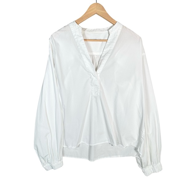CLOSED Monochrome V-Neck Poplin Blouse - Picture 3 of 9